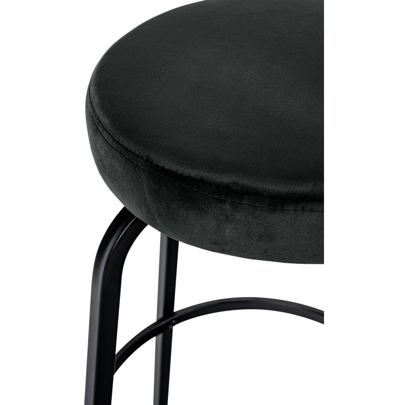 Tabouret de bar en velours Kamari gris foncé