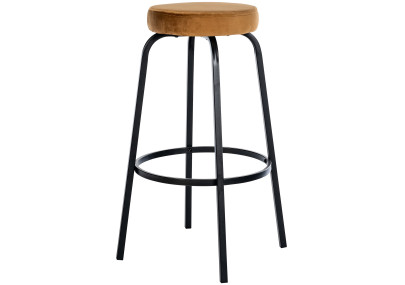 Taburete de bar Kamari de terciopelo, café