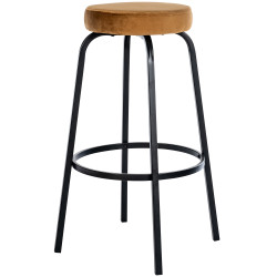 Tabouret de bar en velours Kamari café