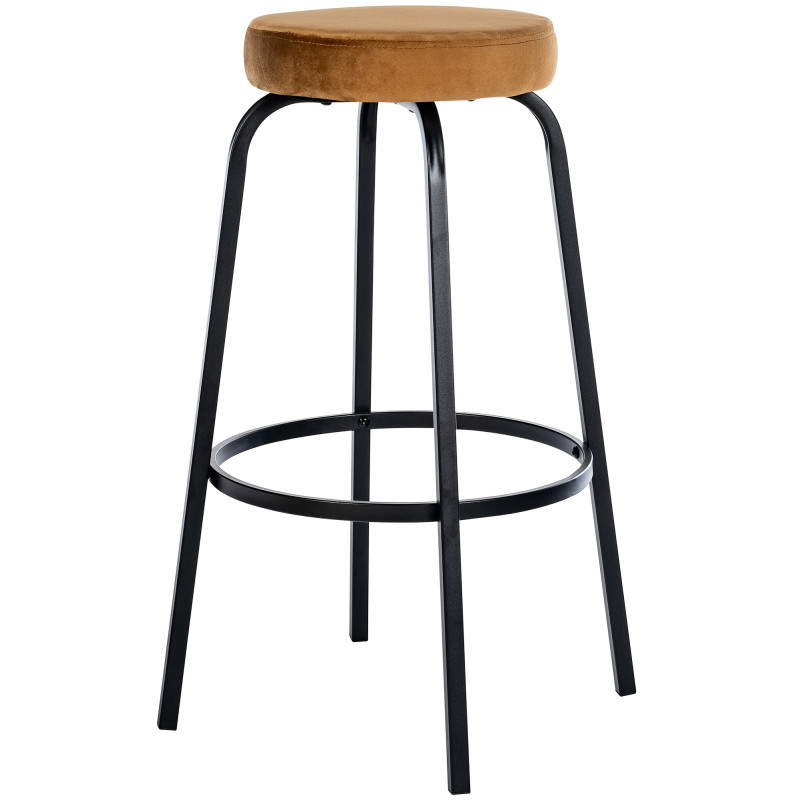 Tabouret de bar en velours Kamari, café