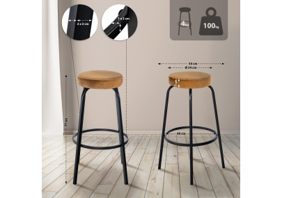 Tabouret de bar en velours Kamari, café