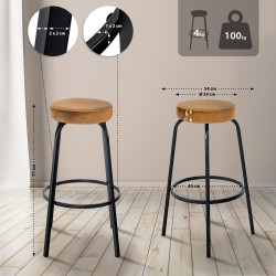 Tabouret de bar en velours Kamari café