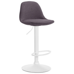 Tabouret de bar Kiel en tissu blanc gris foncé