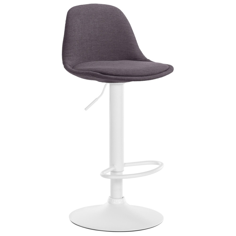 Tabouret de bar Kiel en tissu blanc gris foncé