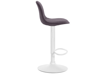 Tabouret de bar Kiel en tissu blanc gris foncé
