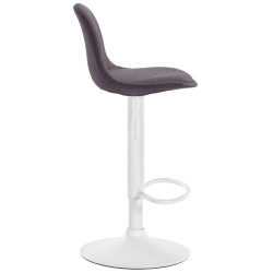 Tabouret de bar Kiel en tissu blanc gris foncé