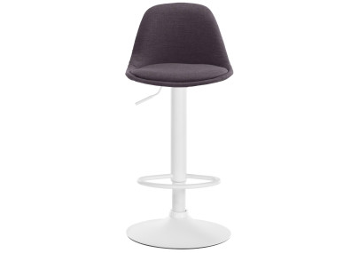 Tabouret de bar Kiel en tissu blanc gris foncé