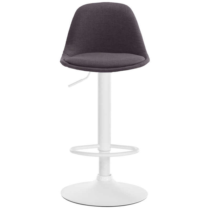 Tabouret de bar Kiel en tissu blanc gris foncé
