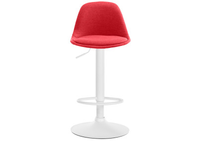 Sgabello da bar Kiel tessuto bianco rosso