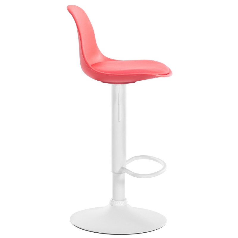 Tabouret de bar Kiel, similicuir, blanc rouge