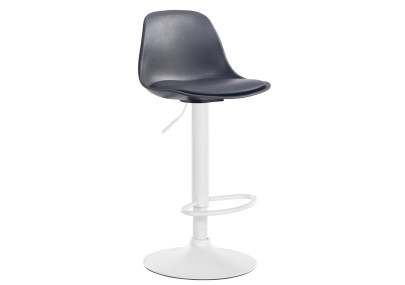 Tabouret de bar Kiel, similicuir, blanc/noir