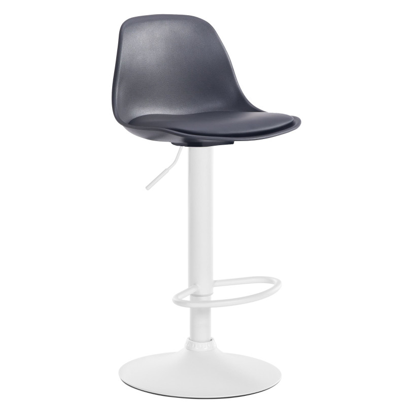Tabouret de bar Kiel, similicuir, blanc/noir