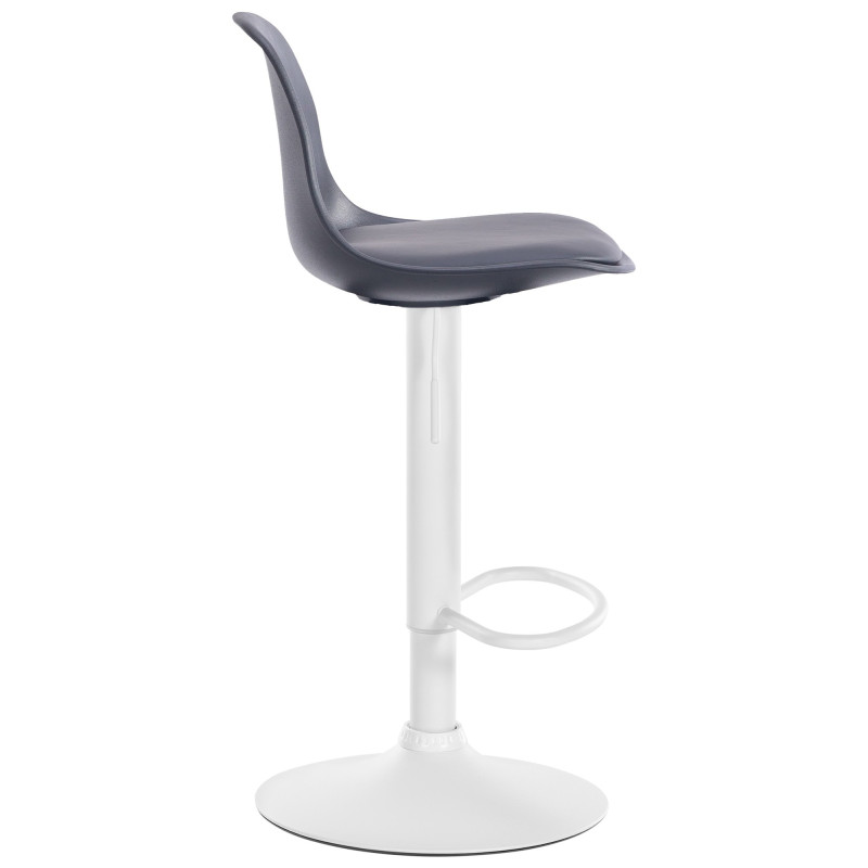 Tabouret de bar Kiel, similicuir, blanc noir
