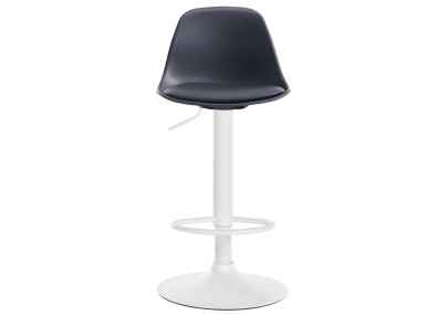 Tabouret de bar Kiel, similicuir, blanc/noir