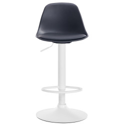 Tabouret de bar Kiel, similicuir, blanc/noir