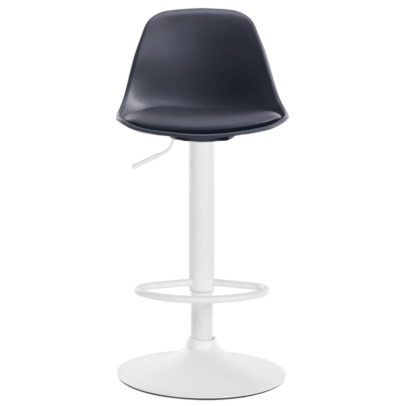 Tabouret de bar Kiel, similicuir, blanc noir