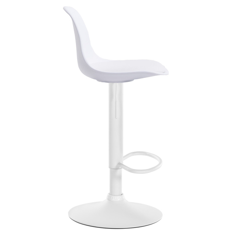 Tabouret de bar Kiel, similicuir, blanc