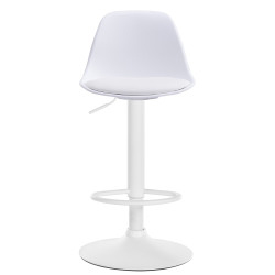 Tabouret de bar Kiel, similicuir, blanc