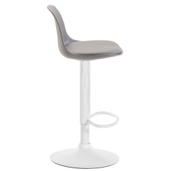 Tabouret de bar Kiel, similicuir, blanc/gris