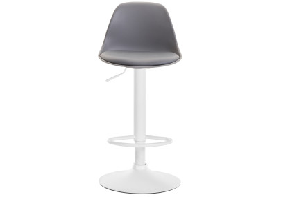 Tabouret de bar Kiel, similicuir, blanc/gris