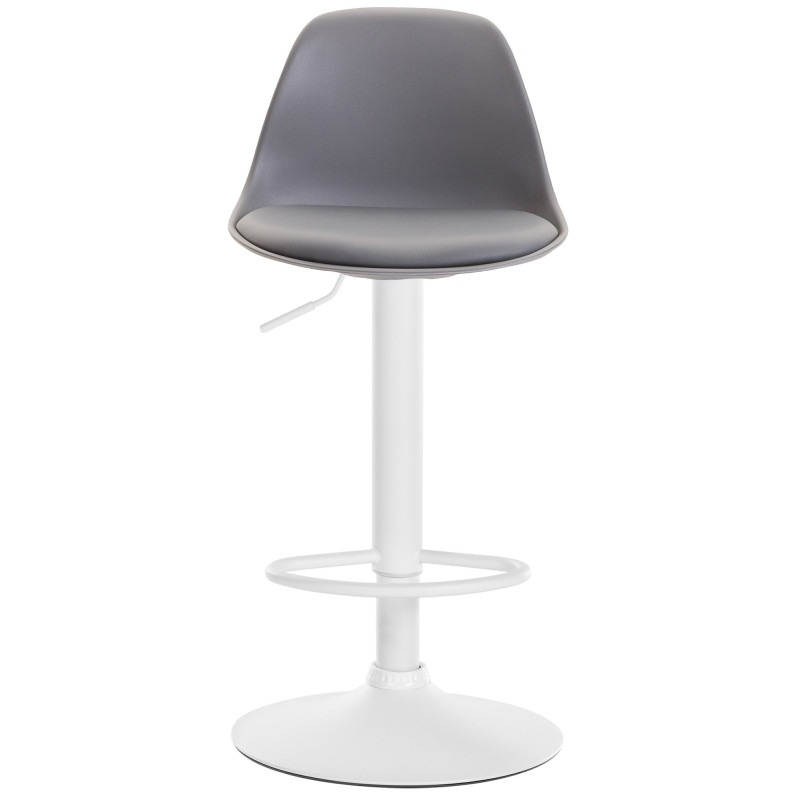 Tabouret de bar Kiel, similicuir, blanc/gris