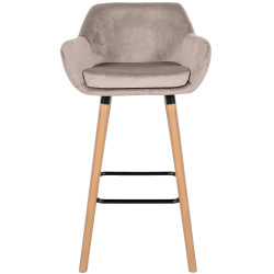 Ensemble de 2 tabourets de bar Grant en velours crème