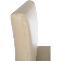 Taburete de bar Newport, piel sintética, B, crema