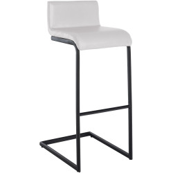 Tabouret de bar Newport, similicuir, B blanc