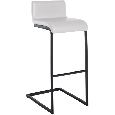 Tabouret de bar Newport, similicuir, B blanc