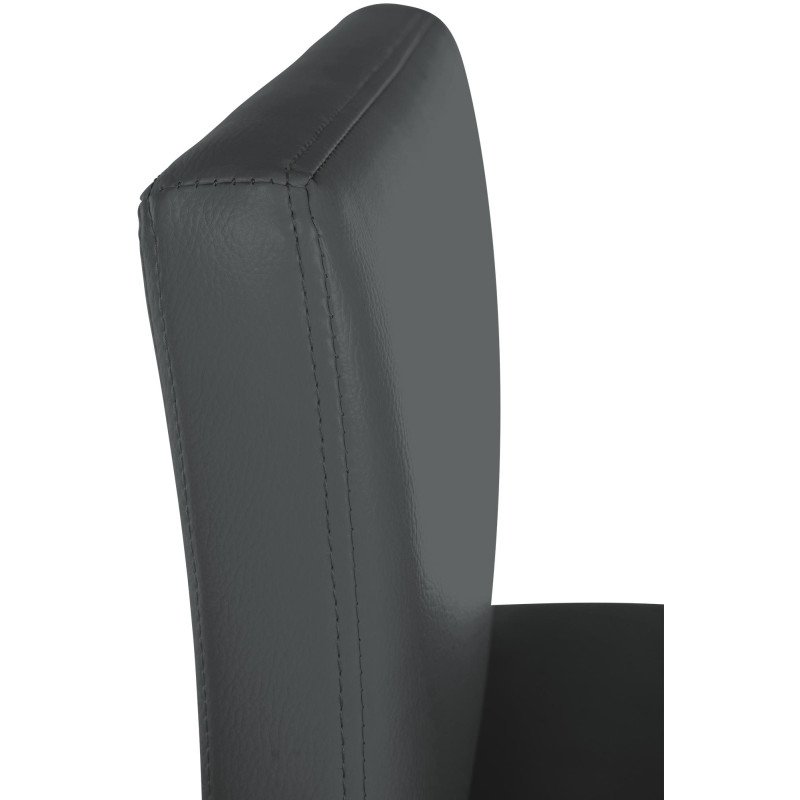 Tabouret de bar Newport, similicuir, gris foncé