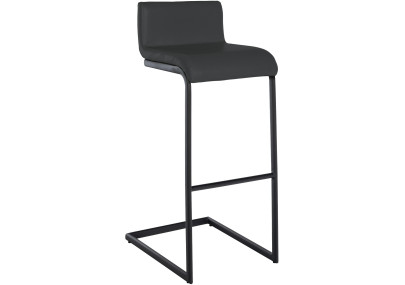 Tabouret de bar Newport, similicuir, gris foncé