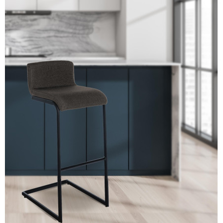 Tabouret de bar Newport, tissu B, gris foncé