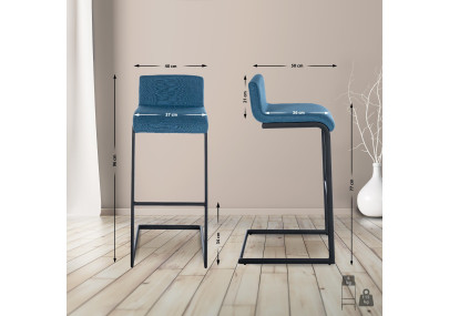 Tabouret de bar Newport, tissu B, bleu