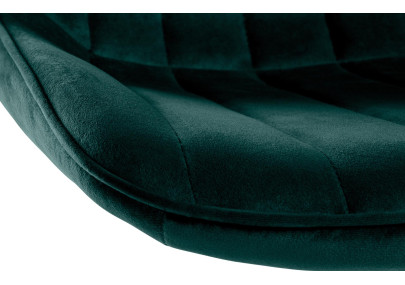 Lot de 2 tabourets de bar Toni velours noir vert