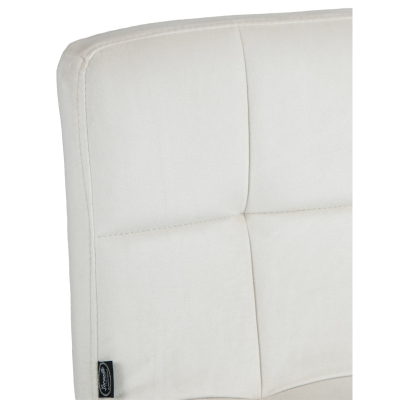 Conjunto de 2 banquetas de bar Peru em veludo, cromadas e creme.