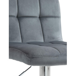 Ensemble de 2 tabourets de bar en velours Pérou, chromés gris foncé