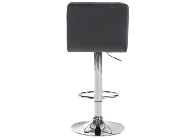 Ensemble de 2 tabourets de bar Peru, velours, chrome, noir