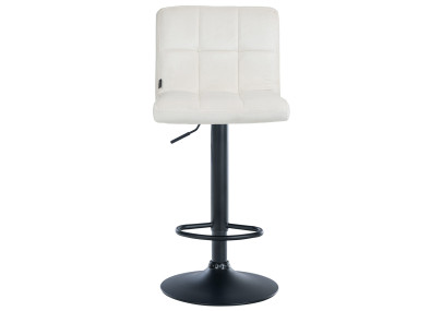 Juego de 2 taburetes de bar de terciopelo peruano, negro y crema