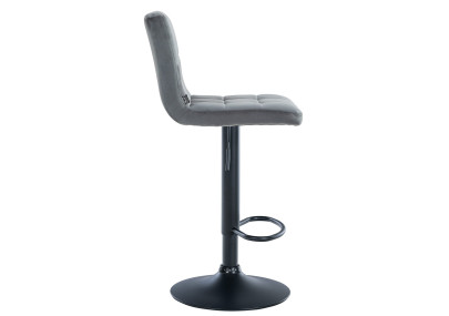 Ensemble de 2 tabourets de bar Peru en velours, noir et gris foncé