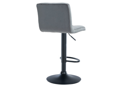 Ensemble de 2 tabourets de bar Peru en velours, noir et gris foncé