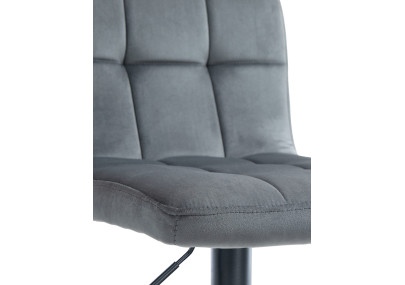 Ensemble de 2 tabourets de bar Peru en velours, noir et gris foncé