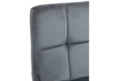 Ensemble de 2 tabourets de bar Peru en velours, noir et gris foncé