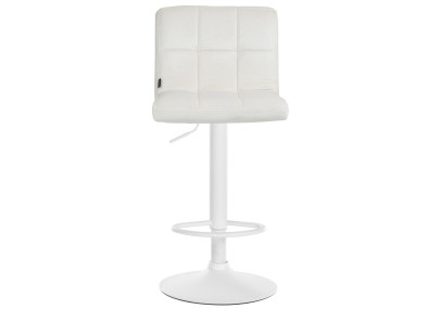 Conjunto de 2 banquetas de bar Peru em veludo, branco/creme