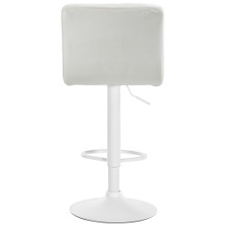 Conjunto de 2 banquetas de bar Peru em veludo, branco/creme