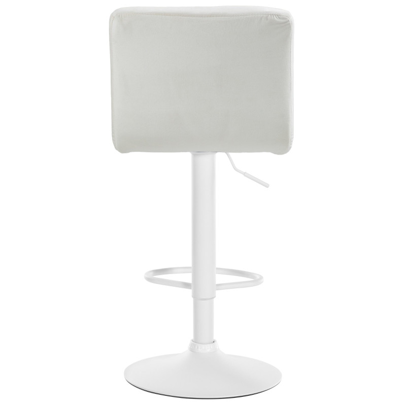 Conjunto de 2 banquetas de bar Peru em veludo, branco/creme