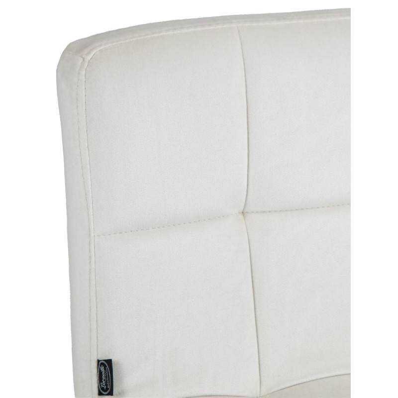 Ensemble de 2 tabourets de bar en velours blanc Pérou crème