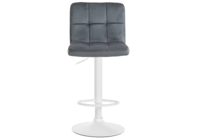 Conjunto de 2 banquetas de bar Peru, em veludo, branco/cinza escuro