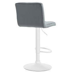Ensemble de 2 tabourets de bar en velours blanc Pérou gris foncé