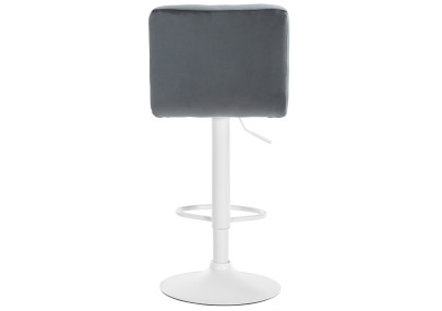 Conjunto de 2 banquetas de bar Peru, em veludo, branco/cinza escuro