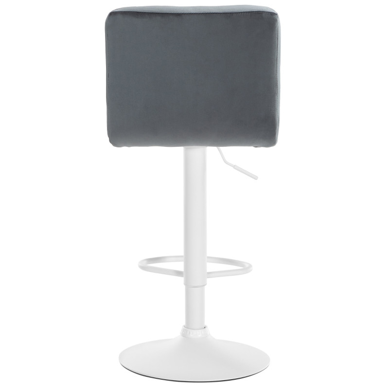 Ensemble de 2 tabourets de bar en velours blanc Pérou gris foncé